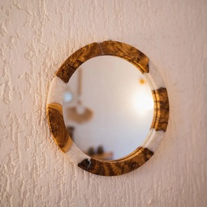 Handmade Resin Wooden Wall Mirror Modern Designer Frame for Living Room Bedroom Entryway and Home Decoration - Product Image 2