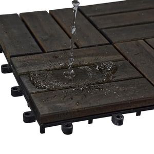 Piastrelle per Pavimenti Esterni in Legno di Acacia a Incastro, Motivo a Scacchi, 10 Pezzi 30x30 cm, Marrone Scuro, Pavimentazione per Esterni in Legno Duro - Product Image 6