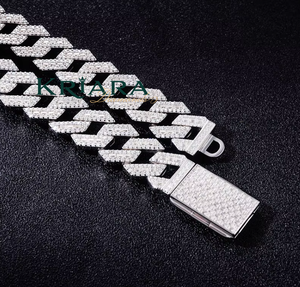 Collar de Cadena Cubana para Hombre, Plata S925 con Baño de Rodio, Diamante Cultivado en Laboratorio con Corte Brillante Redondo, Estilo Hiphop, para Uso Diario - Product Image 5