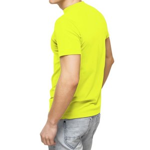 T-shirt à manches courtes col rond pour homme en coton uni disponible en grandes tailles - Product Image 3
