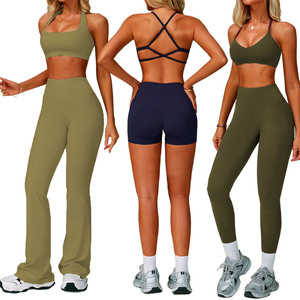 ชุดบราและกางเกงขาสั้นสำหรับเล่นโยคะกางเกงรัดรูปแบบผูกเชือกกางเกงกางเกงใส่เล่นฟิตเนสแบบลำลองสำหรับใส่ไปยิมบริการ OEM - Product Image 1