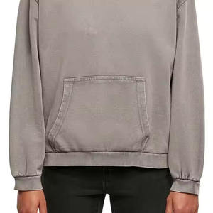 Sweat à capuche vintage pour homme, 100% coton, 400 GSM, poids lourd, effet vieilli, délavé à l'acide, modèle uni, pour l'hiver - Product Image 3