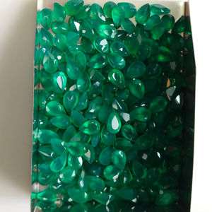 Onyx Vert Naturel 6x4MM Coupe Poire Qualité Supérieure Pierre Précieuse Libre pour la Fabrication de Bijoux Red Mountain Gems d'Origine - Product Image 3