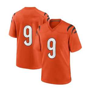 Camiseta de Fútbol Naranja con Cuello en V para Hombre, Número 9, Impresión Serigrafiada, Manga Corta, Poliéster que Absorbe la Humedad, Ropa Deportiva - Product Image 1