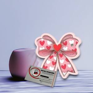 Plaque à cils magnétique en acier inoxydable, motif cœur rose et rouge, diamant carré, pour la Saint-Valentin, marque privée - Product Image 1