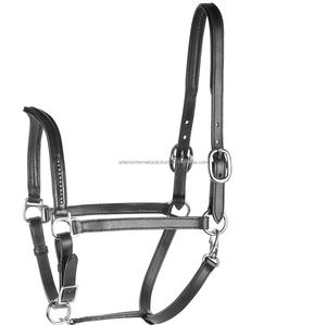 Licol de cheval en cuir équestre de haute qualité et durable, style selle anglaise, couleur et taille personnalisables avec logo personnalisé - Product Image 1