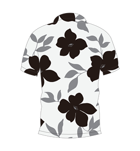Mens <b>White</b> Floral Print <b>Polo</b> Shirt Black Flower Pattern Summer Casual Short Sleeve Hawaiian Golf Shirt - Product Image 5