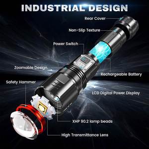 CITICITY Flashlights High Lumens, <b>Rechargeable</b> Flashlight with Digital Power Display with 4 Modes for Camping Emergency Outdoor - Product Image 4