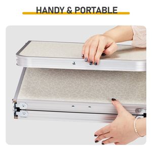 Portable Lightweight Aluminum Camping <b>Table</b> <b>with</b> <b>Adjustable</b> <b>Height</b> 3 Settings Foldable Mesh Storage Shelf Easy to Use - Product Image 6