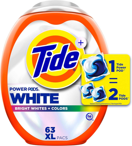 Detergente para Ropa Tide Power PODS Plus Ultra OXI Advanced Stain Removal Whitening Power, 63 Unidades, Blanco Brillante, para Baño - Product Image 5