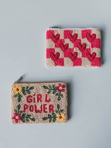Pochette à monnaie carrée Mama Cita perlée, couleurs mélangées, broderie, produit promotionnel tendance - Product Image 6