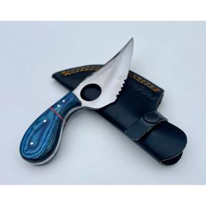 MORTAL SAGA Herramienta de Supervivencia de Acero de Damasco Hecha a Mano con Mango de Madera de Resina y Funda de Cuero para Camping y Caza, Ideal para Regalo - Product Image 3