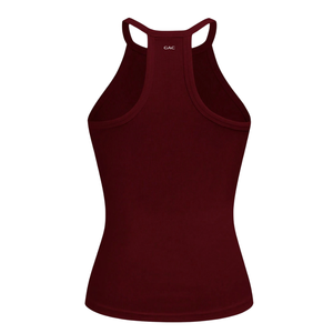 Womens Ribbed Racerback Tank Top Sleeveless Slim Fit Stretch Knit Camisole Casual Summer Soft Breathable Daily Wear Wine <b>Red</b> XL - Product Image 2