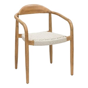 Modern <b>Arm</b> Dining <b>Chair</b> Solid Teak <b>Wood</b> High Quality with Synthetic Rattan High Quality for Indoor & Outdoor & Park Use - Product Image 1