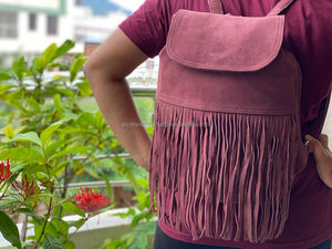 กระเป๋าเป้สะพายหลังหนังนิ่มแฮนด์เมดจริงนักเรียนวิทยาลัยมีสไตล์ - Product Image 3