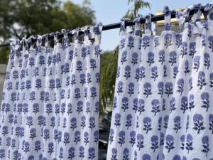 Rideaux en coton indien à motifs floraux imprimés à la main, fournisseur en gros d'usine OEM pour hôtels, chambres et salons - Product Image 5