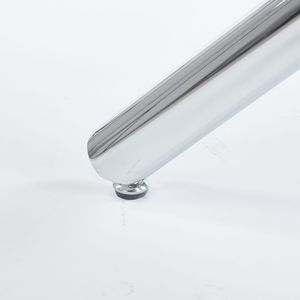 Set da Pranzo Mid-Century 1+4,5 Pezzi con Tavolo con Gambe in Metallo per 4-6 Persone, Piano in Vetro, Tavolo da Pranzo con Base a Piedistallo per Sala da Pranzo - Product Image 6