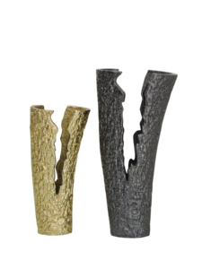Set of 2 Metal Flower <b>Vases</b>, Modern Sunburst Ribbed Silver Planters for Home Decor, Elegant Tabletop Centerpiece Ornament - Product Image 3