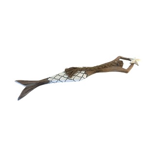 Sculpture de sirène en bois de Sheesham, artisanale, en noyer, vente en gros, Inde - Product Image 4