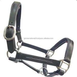 Genuine 100% High Quality Leather Horse <b>Halter</b> Anatomic Design Fancy Stitching Brass Buckles Soft Padded Leather Horse <b>Halter</b> - Product Image 4