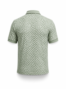 Chemise Homme Prestige Vintage Unie à Manches Courtes Respirante Séchage Rapide en Tissu Tricoté Service OEM Décontractée avec Logo sur le Devant - Product Image 3