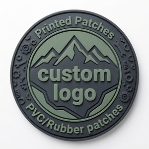Patch en caoutchouc PVC 3D personnalisé, forme ronde, logo en relief imprimé pour vêtements, sacs, chapeaux, vestes, accessoires - Product Image 4