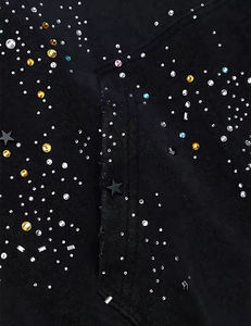 Kivotech Wholesale Streetwear Zipper Hoodie 100% Cotton Acid Wash Custom All Over Rhinestone Customization <b>Zip</b> <b>up</b> <b>Hoodies</b> - Product Image 6