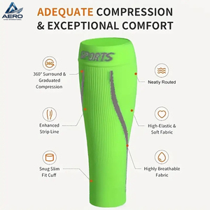 1 paire de manchons de compression respirants et élastiques pour les mollets, pour la course à pied, le football, le basketball, la gym et la randonnée - Product Image 5