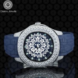Montre de luxe pour homme Charm Jewells en acier inoxydable, cadran de 40 mm, verre cristal, bracelet de 20 cm, mouvement mécanique, résistance à l'eau 10 bars - Product Image 4