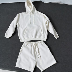 Men's Custom Summer Casual Short <b>Sets</b> 2-Piece Pullover Hoodie & Shorts Unisex Breathable Cotton Fleece - Product Image 3