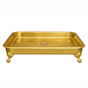 Meilleures ventes : Base de douche rectangulaire à pieds en laiton, finition polie brillante et martelée, pour salle de bain moderne - Product Image 1