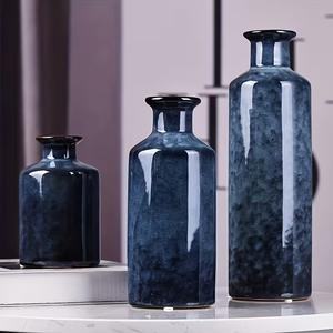 Elegante Juego de Jarrones de Cerámica con Acabado Blanco Brillante, Silueta Moderna y Lisa, Perfecto para Decoración de Sala de Estar con Estilo - Product Image 6