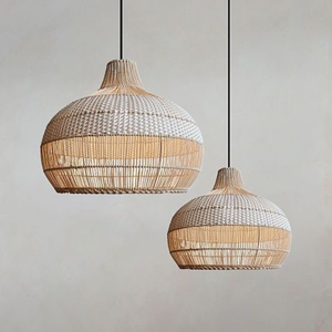 Hot Trend <b>Indoor</b> Rattan Chandelier Bamboo Wicker Pendant <b>Lightings</b> Handmade Lampshades Decorative Lamp Shade Covers Frames - Product Image 3