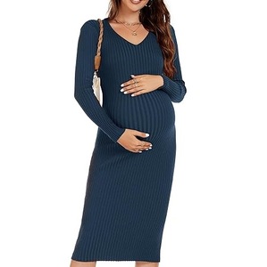 Vestido de maternidad de gasa con sujetador incorporado, estampado floral, corte ajustado, mangas acampanadas, para lactancia, para mujeres embarazadas, para exteriores - Product Image 1