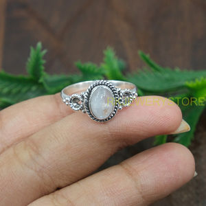 Natural Blue Moonstone <b>Ring</b> 925 Sterling <b>Silver</b> Handmade Vintage Rope Bezel <b>Statement</b> <b>Ring</b> for Women Boho Gemstone Jewelry her - Product Image 5