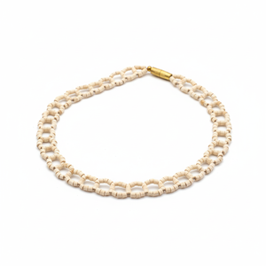 Original Tulsi Wood Beads Choker Round Necklace Beige Spiritual Jewelry Wholesale Supply - Product Image 4