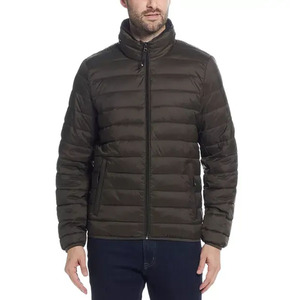Chaqueta Acolchada de Invierno Unisex, Gruesa, 100% Nailon, con Cierre Frontal Completo, Corte Ajustado, Relleno de Algodón, Cuello Alto, Diseño de Parches, Impermeable - Product Image 1