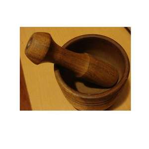 Mortier et pilon en bois massif, écologique, fait main, pour herbes et épices, outil de cuisine manuel, 1 pièce - Product Image 1