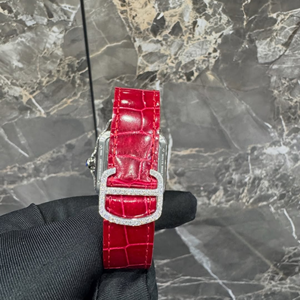 Montre à cadran squelette avec diamants Moissanite taille ronde, bracelet en caoutchouc rouge, montre Hip Hop personnalisée, mode pour hommes - Product Image 3