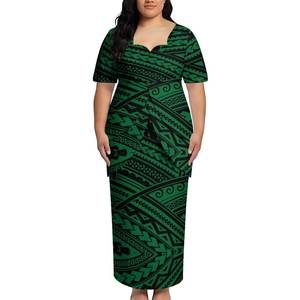 Vestido Midi Estampado Personalizado para Mujer, Manga Corta, Informal, Verano, Moda, Tallas Grandes, Fabricante OEM ODM, Venta al Por Mayor - Product Image 5