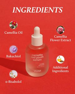 Sérum pour le visage YADAH Camellia Red Youth, éclaircissant, nourrissant, rajeunissant, 30 ml, huile de camélia, soin quotidien de la peau, fabriqué en Corée - Product Image 4