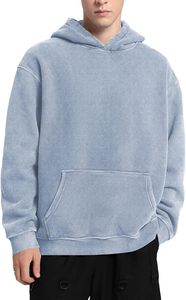 Pull à capuche style vintage délavé à l'acide, 100% coton épais, personnalisable, coupe oversize, streetwear, vierge, vente en gros - Product Image 5