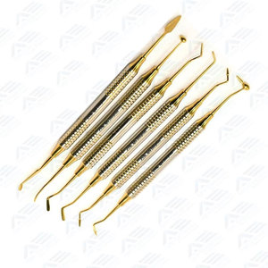 Instrumentos Quirúrgicos Dentales: Raspadores de Acero Inoxidable, Diseño Personalizado, Color Dorado, para Rellenos Dentales Planos de Composite - Product Image 4