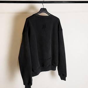 Custom High Quality Solid Fleece Cotton <b>Crewneck</b> Sweatshirt Patches Embroidered Pullover Unisex Regular Sleeve Knitted Autumn - Product Image 2