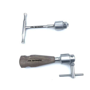 Premium Orthopedic Manual <b>Hand</b> <b>Drill</b> with Ergonomic Wood Handle Stainless Steel Cannulated Surgical Instrument Multifunctional - Product Image 1