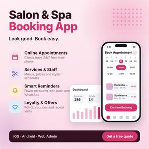 Aplicación Digital de Reserva para Negocios de Salón y Spa, Versión Online, Sistema de Citas, Administración Web - Product Image 1