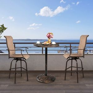 Table de bistrot d'extérieur en bronze antique Table de bar ronde à hauteur de patio Table de cocktail - Product Image 5