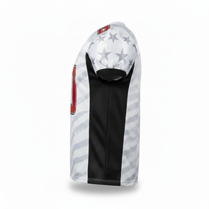 OEM Custom Front Sublimated <b>Polyester</b> Mesh Retro American Football Jersey <b>Shirt</b> Short Breathable Plus Size Quick Dry - Product Image 4