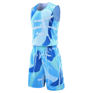 Ensemble d'uniformes de basketball personnalisés 100% polyester sans manches avec logo personnalisé, nom, numéro, impression par sublimation, broderie, appliqué - Product Image 2