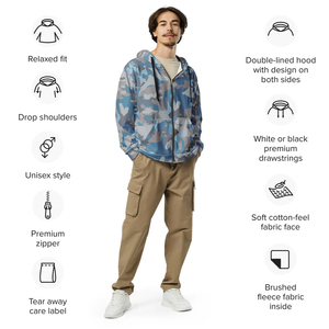 Sudaderas con capucha de camuflaje unisex al por mayor, con cremallera, manga larga, de forro polar extragrande, para invierno - Product Image 5